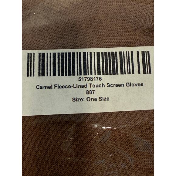 Camel Fleece Lined Touchscreen Gloves One Size | Warm Winter Accessory Buttons - Picture 3 of 8